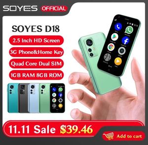 Téléphones de cellules de soja d'origine mini Android Smart Phone Google Play 25quot High Resolution Screen Quad Core 1 Go RAM 8 Go Rom MTK65807757433