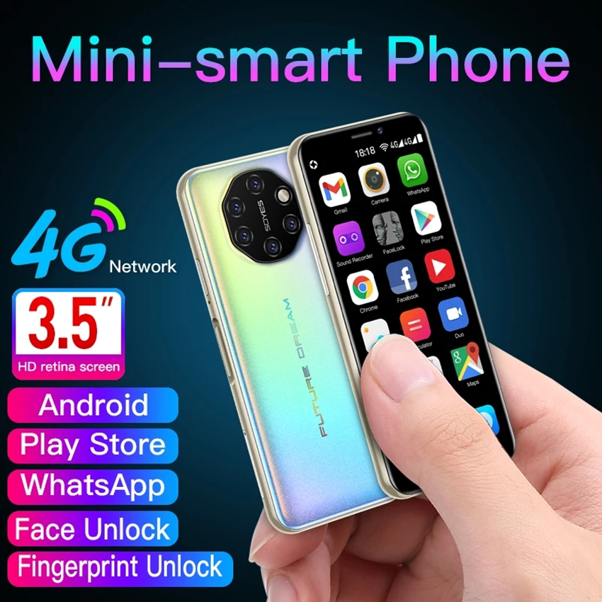 Original SOYES S10i Android Mobile Phones Mini Smartphone 3GB RAM 64GB ROM 4G LTE 3.4'' Fingerprint Face ID Small Cell Phone PK Melrose 2019END XS