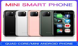 Originele SOYES XS11 Mini Android Mobiele telefoons 3D Glazen Lichaam Dual Sim-kaart Google Play Ontgrendeld Smartphone Cadeaus Voor kinderen Student Mo2330677