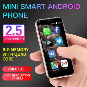 Originele SOYES XS11 Mini Android Mobiele telefoons 3D Glas Body Dual Sim-kaart Google Play Leuke Smartphone Cadeaus Voor kinderen Student Mobiele Telefoon