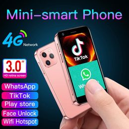 Originele Soja XS12 Mini 4G mobiele telefoons Smartphone Dual SIM Ultra Dunne Kaart Mobiele WiFi Bluetooth FM Hotspot Student Pocket Cellphone Google VS XS11