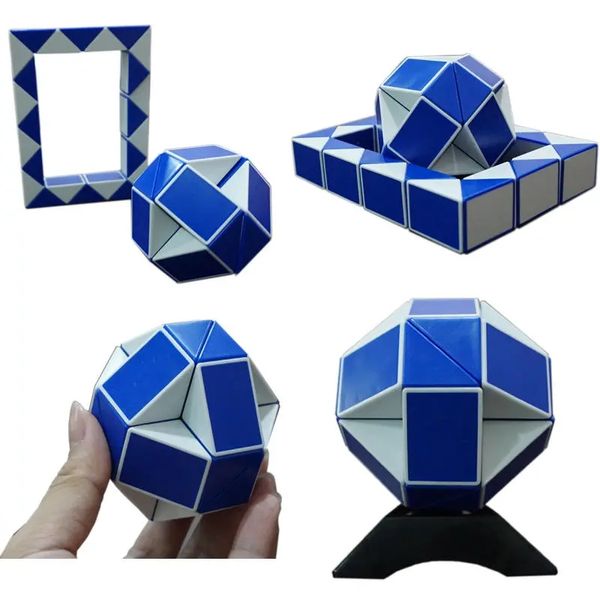 Cube magique de vitesse Original, Puzzle serpent, règle torsadée, 24 blocs, jouets éducatifs amusants pour enfants