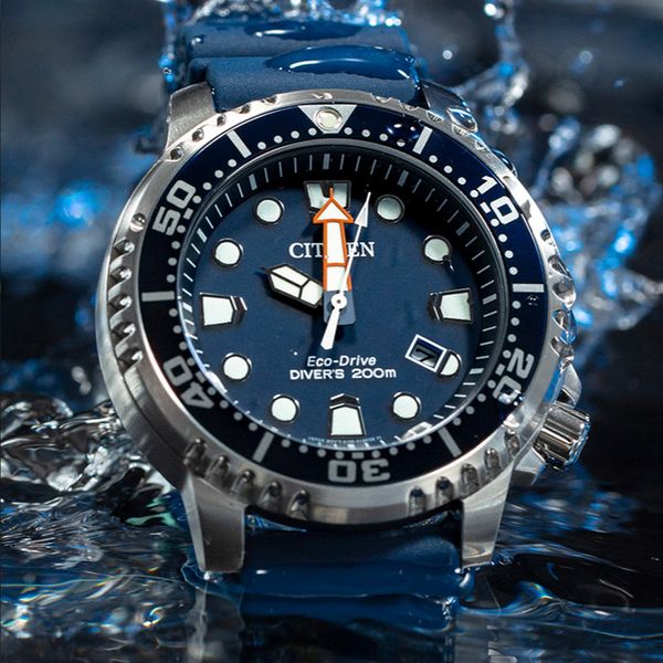 Reloj para hombre luminoso de silicona de buceo deportivo original BN0150 Reloj de moda Eco-Drive