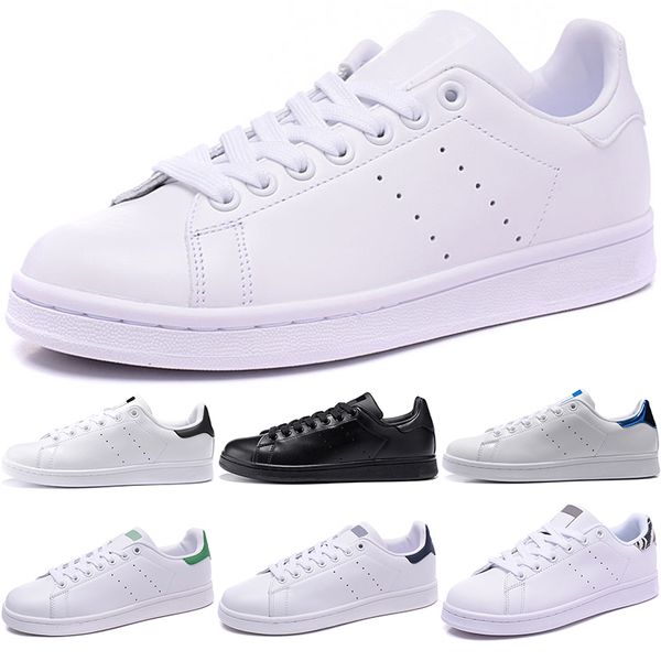 Original Stan Hombres Mujeres Smith Zapatos casuales Verde Negro Blanco Azul Rojo Rosa Plata Moda Pisos de cuero Diseñador Entrenador Zapatillas de deporte Tamaño 36-44