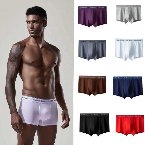 Boxeador de marca de diseño de estilo original Boxer para hombres Arteles de algodón Artüas bordados boxeadores boxeadores pantalones cortos de algodón sólido 3 piezas