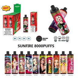 Sunfire 8000 Puffs 8K MAX BARS STYLE VAPE DIPOSIBLE BARS 18 ML REFILL POD 600MAH RECHARGE BATTERIE ELECTRONIQUE Cigarette Kits de démarrage Prix Low 0% 2% 3% 5%