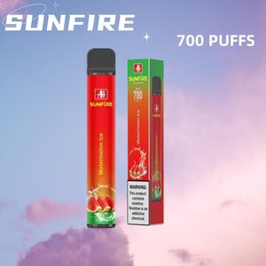Originele Sunfire Disposable Vape Pen 700 Puffs 0 mg 20 mg 30 mg 50 mg 1.2OHM Wegwerp E Sigaret TPD OEM OM OM -service Wegwerp ECIG -apparaat van de Fabrikant Supply