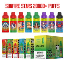 Fruits Sunfire d'origine 20000 vapes Puffle jetable E Cigne de cigarette Bobine 12 ml Cartouche 600mAh RECHARAGE 12 FLAVORS PEN VACTER AL CROND BAR 20K 15K 12K 12000 PUFF 18K