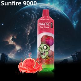 Sunfire Puff 9k 9000 Puffs Vaper Dermable Vape E Cig No Fvass Deechable Shisha Hookah Pen Mesh Bobine 18ML R AND M Tornado 9000 Puff Bar Rechargeable 600mAh