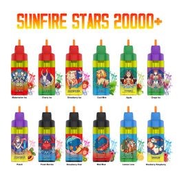 Stars Sunfire d'origine 20000+ Puff MTL DTL Open Pod System 3 fois E-liquide Refilable Vaper Model Power Big Cloud Vide Device Pod Pen avec une batterie rechargeable de 600mAh de 600mAh