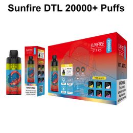 Sunfire Stars original 20000 Puffs 20k Vape desechable RGB POD Sistemas de 12 ml de 600 mAh Dispositivo de vape recargable Francia Vapes Legal 30000 Puff 15k 20K vs VAP Me