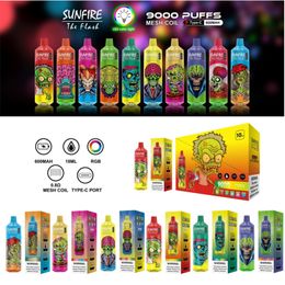 Originele Sunfire Tornado 9000 7000 PLUFT wegwerp VAPE Pen 2% 5% elektronische sigaretten 18 ml voorgevulde pod met mesh spoel 10 smaken oplaadbare batterij tornado bar