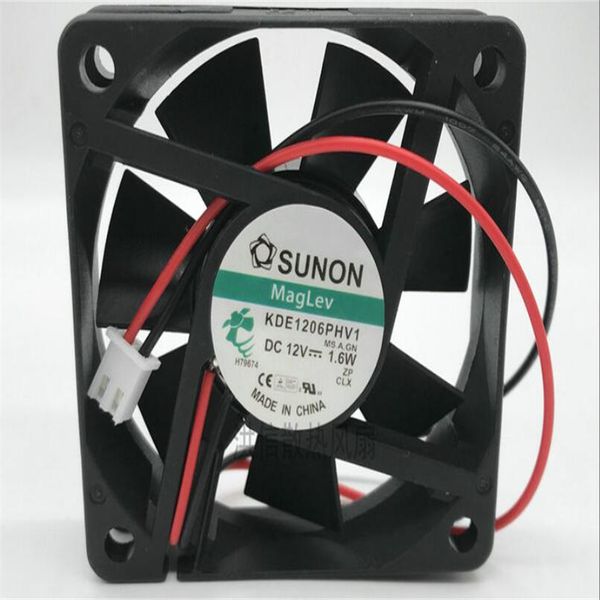 Original SUNON 6015 KDE1206PHV1 12V 1.6W 6CM ventilador silencioso de dos cables