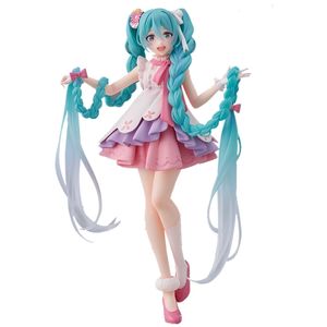 Original Taito Prize Figure Wonderland Long Hair Princess Ver Miku PVC Model Doll Colletible Toys 220520