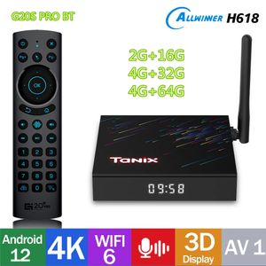 Originele Tanix TX68 TV Box Android12 Allwinner H618 WiFi6 2G 16G 4G 32G 64G 3D BT AV1 2.4G 5G 4K HDR Media Player Set Topbox