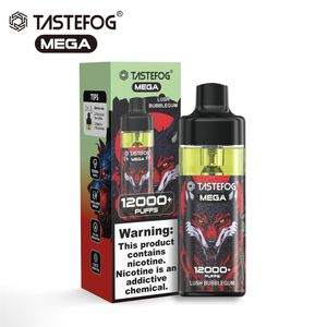 Original Tastefog Mega rechargeable Pod Vape jetable Vaper 12000 bouffée E-Cigarette RGB contrôle du flux d'air 12 saveurs livraison rapide