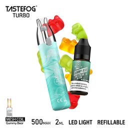 Originele Tastefog Turbo Vape Pen Shisha Vaporizer 2 ml Hervulbare Pod met een Fles van 10 Ml E-vloeistof 12 Smaken Snelle Levering