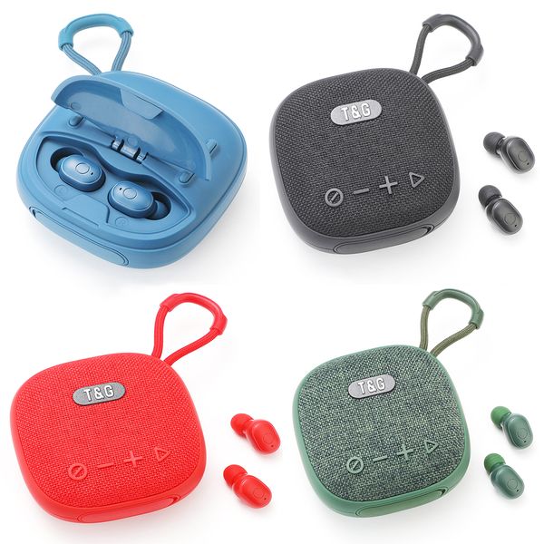 TG813 original TG813 2in1 Auriculares Bluetooth Wireless TWS TWS Dual Stereo al aire libre Portable Portable Mini Soporte de altavoces FM TF AUX Reproducción