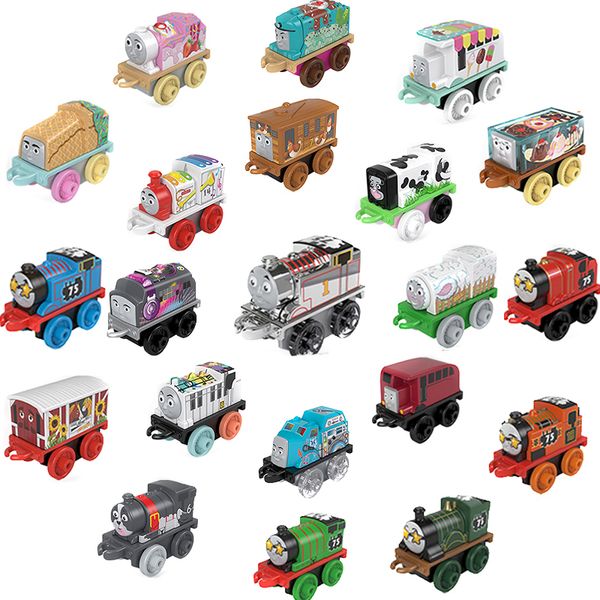Original Thomas and Friends Minis Trains FCC92 Blind Box Cute Hawaii Farm Ice Cream Music Multi-themes Train Model Toys for Boy