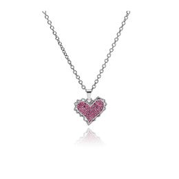 Origineel tij merk roze perzik hart diamant hanger ketting harajuku titanium stalen jump di net rode paar accessoires