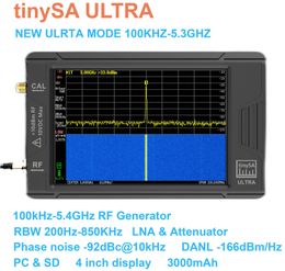 Original Tinysa Ultra 100KHz-5.3 GHz 4inch Affichage Handheld Tiny Spectrum Analyzer RF Générateur avec batterie 240429