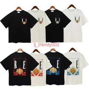 Top artisanat d'origine Rhude Mens T-shirts Summer Fashion Designer Tshirts Street Casual Short Beach Style Rhude Tees Cotton Printing Rhude Shirt 1-1