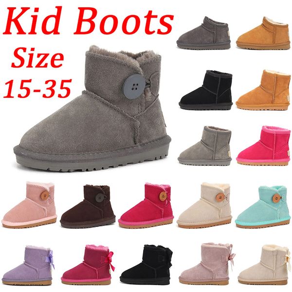 Botas uggskid ug originales para niños, botines uggssy, Australia uggsboot tasman con logo, botas de nieve para niños, zapatos de diseñador, botas ultra mini de invierno para bebés, niños y niñas, talla exterior 35