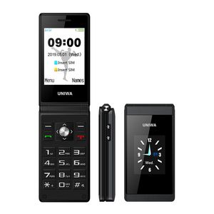 Teléfonos celulares UNIWA X28 originales Teléfono de negocios de lujo con tapa GSM Botón grande Anciano Móvil Dual Sim Bluetooth Radio FM Teléfono celular desbloqueado