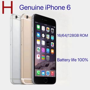 Déverrouillage d'origine authentique iPhone 6 4,7 pouces avec empreinte digitale 5,5 pouces A8 1G RAM 16/64 / 128 Go ROM iOS déverrouiller LTE 4G Téléphone Life de batterie 100%