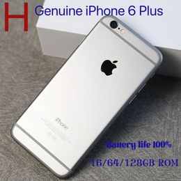 Déverrouillage d'origine authentique iPhone 6 Plus avec empreinte digitale 5.5 pouces A8 1G RAM 16/64/128 Go Rom iOS Unlock LTE 4G Téléphone Life de batterie 100%