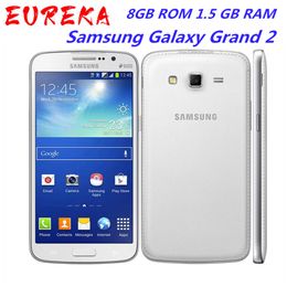 Smartphone débloqué d'origine Samsung G7102 Grand 2 Quad Core 5,25 pouces 8 Go ROM 1,5 Go RAM 8MP GPS