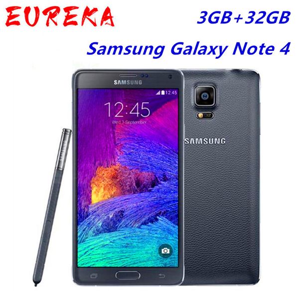 Original desbloqueado Samsung Galaxy Note 4 N910A N910F N910P LTE Smartphone 5,7 pulgadas 16MP 3GB 32GB reacondicionado