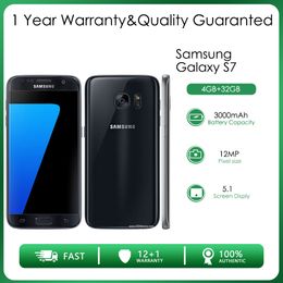 Originele ontgrendelde Samsung Galaxy S7 G930A G930V G930F 4GB RAM 32GB ROM 12MP 5,1 inch scherm 3000mAh batterij ontgrendeld mobiele telefoon