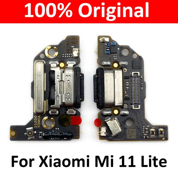 Puerto de carga USB original micrófono Micrófono Conector de muelle Cable flexible para Xiaomi Mi 11 Lite M2101K9AG 4G 5G Piezas de reparación