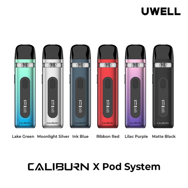 Kit de sistema Original Uwell Caliburn X Pod 850mAh 3ML de capacidad con pantalla OLED apta para Caliburn G G2 bobina cigarrillo electrónico Vape kit