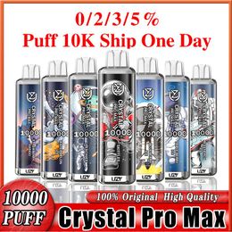 Stylo vape jetable original UZY crystal vape Pro Max 10000 Puff 0% 2% 3% 5% Force 16ml Pod Puffs 10k 850mAh Batterie rechargeable E Cigarettes vs vapme crystal 7000