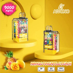 Vape originale Deive AIVONO AIM XXL 9000 bouffées Elfword Vape E électronique avec batterie rechargeable 19 ml 650 mAh barre de cristal VS barres Orion BOU Tyson