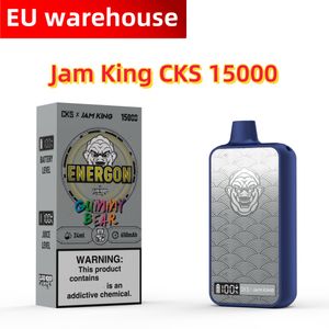 Vape jetable originale Puff 15000 Jam King CKS Energon 15k Puff 24ml E Liquid Power Screen Display vape 12000 USB-C Charge 650mah Batterie stylo puff vape