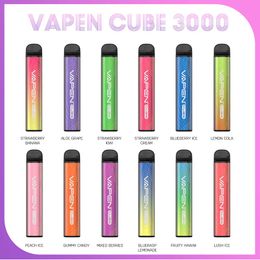 Original Vapen Cube bar 3000 inhalaciones Cigarrillos electrónicos desechables Batería de 1000 mAh Sin necesidad de carga 8,5 ml Vape precargado Calidad superior 0% 2% 5% 3Kpuffs Flex Pro xxl Puff Vape