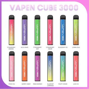Original Vapen Cube bar 3000 inhalaciones Cigarrillos electrónicos desechables Batería de 1000 mAh Sin necesidad de carga 8,5 ml Vape precargado Calidad superior 0% 2% 5% 3Kpuffs Flex Pro xxl Puff Vape