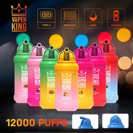 Original VAPEN King 12000 Puff 12k Stylo Vape jetable E cigarettes 23 ml Cartouche de dosettes pré-remplies 650 mAh Batterie rechargeable Puffs 12K Instock