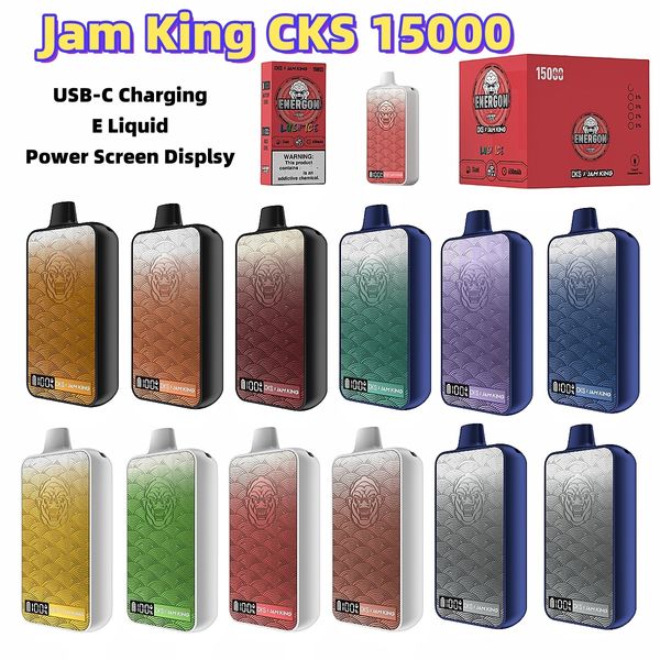 Vapeurs originaux 15k Jam King CKS ENERGON 15000 vape puff bar 24 ml prérempli en gros entrepôt de l'UE vapes de cigarettes électroniques écran d'affichage E saveur de jus liquide