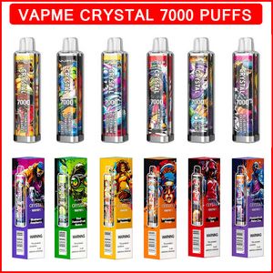 Original VAPME CRYSTAL 7K 7000 Puffs E Cigareitte Vape Pen Dispositivo Vape desechable 12 Sabores 650mAh Batería Precargada 14ml Pods 0% 2% 3% 5% Sal