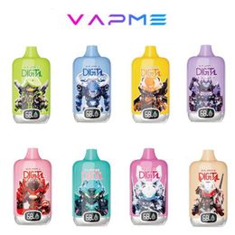 Original Vapme Digital 12000 Puffs Vape Pen desechable 850mAh Batería recargable 18ml Precargado 8 sabores con batería / Ejuice Indiator 12K E Cigarrillos 0/2/3/5%