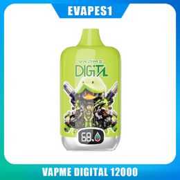 VAPME Digital Box 12000 12K Puffes Vape Disposable 850mAh Type-C Charge 20 ml POD PRÉFUST