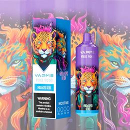 Original VAPME Fire 9000 Stylo jetable Vape Pod Dispositif Puff 12K / 10K / 9K Cigarettes électroniques rechargeables en option Type-C Port de charge 20 ml E-Liquide