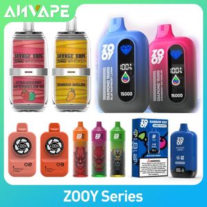 Almacén Vapes desechables desechables Zooy puff 15K 16K 18k mod caja vapor narguile atomizador e cigarrillos pluma arrancador desechable Vape cartucho vaporizador 0% 2% 5%