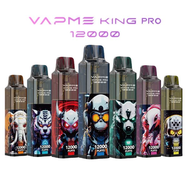 Original VAPME KING PRO 12000 puff Pluma vape desechable 850mah Tipo-c Cartucho precargado Stick 20ml Dispositivo de cápsula 2% 3% 5% puff 12k E Cigarrillos puffbars vs BANG BOX puff 15k 14k