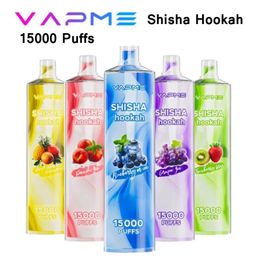 Originele VAPME SHISHA HOOKAH 15000 Rookwolken Wegwerp Vape-apparaat Pen Pod 25 ml Voorgevuld opladen 650 mah Batterij versus JNR shisha 12000 15 k