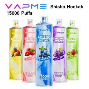 Original VAPME SHISHA Narguilé 15000 Puffs Jetable Vape Dispositif Stylo Pod 25 ml Pré-rempli recharge 650 mah Batterie vs JNR shisha 12000 15k